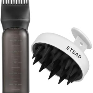 Scalp Massager & Dye Comb Bottle Combo