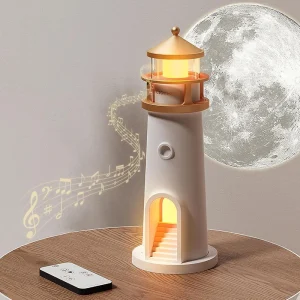 Lighthouse Moonlight Projection Lamp with Bluetooth Speaker
